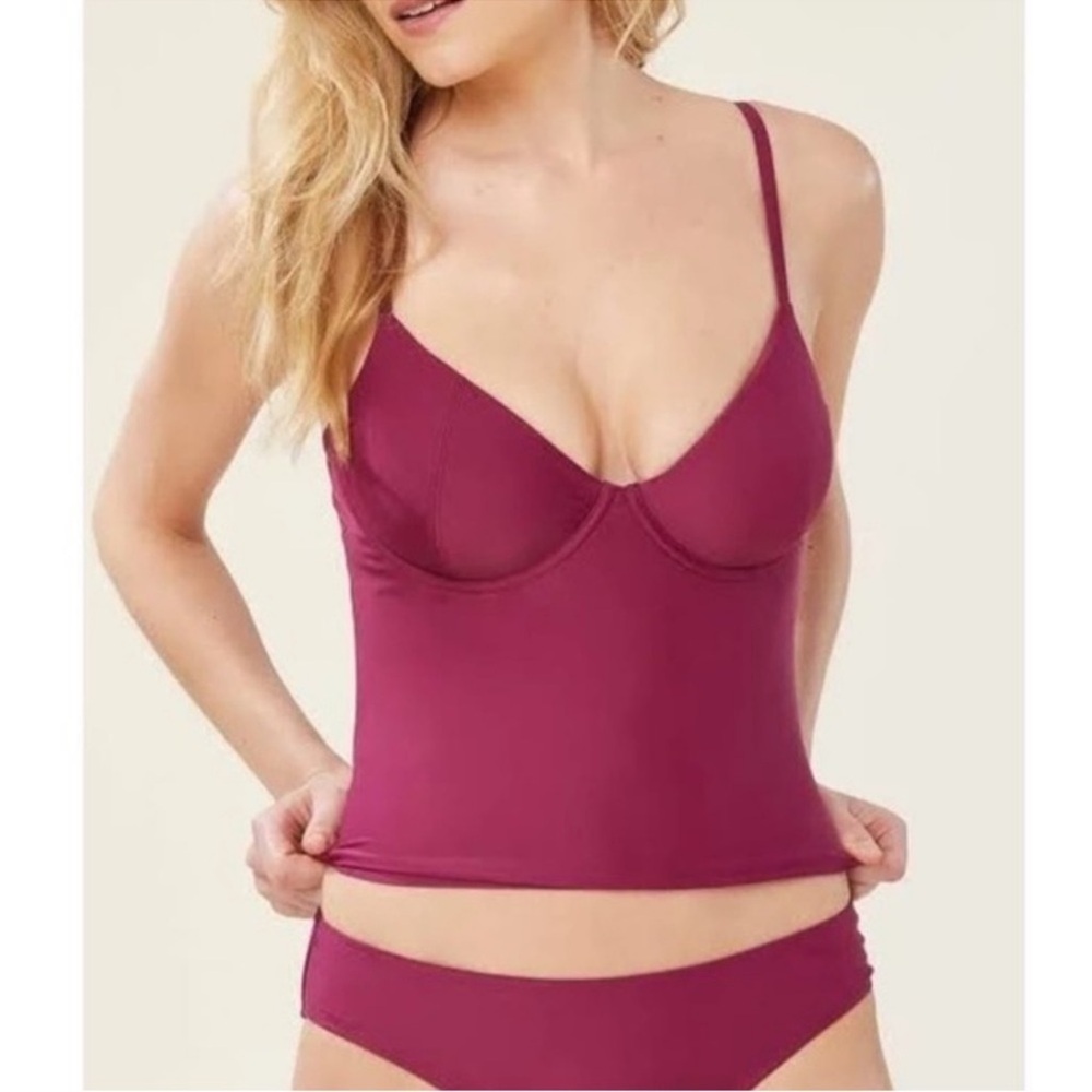 Andie Swim The Canary Tank Top in Plum Size: L, NWT